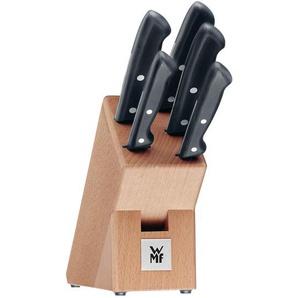 WMF Messerblock, Natur, Schwarz, Holz, Metall, 6-teilig, Buche, Kochen, Küchenmesser, Messersets