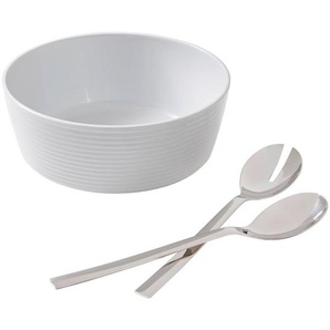 WMF Salatset Nuova, Silber, Weiß, Keramik, 3-teilig, 25.5x14x26 cm, rostfrei, Essen & Trinken, Geschirr, Schalen & Schüsseln, Salatschüsseln