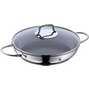 WMF Schmorpfanne Devil, Servierpfanne Induktion 26 cm, Edelstahl 18/10 (Set, 2-tlg), Keramikbeschichtung, Pfanne ofenfest bis 250 Grad, für alle Herdarten