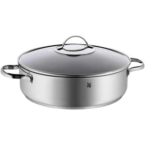 WMF Schmorpfanne Devil, Silber, Metall, 5 L, rund, backofengeeignet, rostfrei, antihaftbeschichtet, ergonomischer Griff, Kochen, Pfannen, Bratpfannen