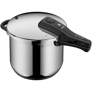 WMF Schnellkochtopf Perfect, Edelstahl, Metall, 6,5 L, rund, kratzfest, rostfrei,mit Dampfablass, mit Silikonring, Kochen, Töpfe, Schnellkochtöpfe