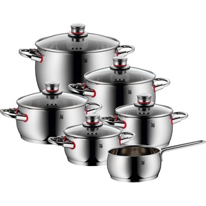 WMF Topf-Set Quality One, Cromargan® Edelstahl Rostfrei 18/10 (Set, 11-tlg), Cool+ Technologie für wärmereduzierte Griffe, breiter Schüttrand