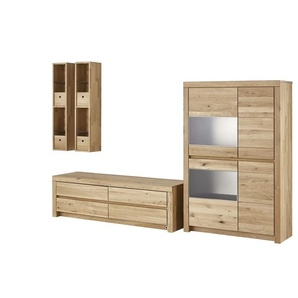 WÖSTMANN Wohnwand Soleo 3000 - holzfarben - Materialmix - 310 cm - 201 cm - cm 52,0 | Möbel Kraft