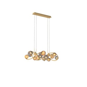 Wofi Led-Hängeleuchte, Gold, Metall, Glas, 150 cm, RoHS, CE, Lampen & Leuchten, Leuchtenserien