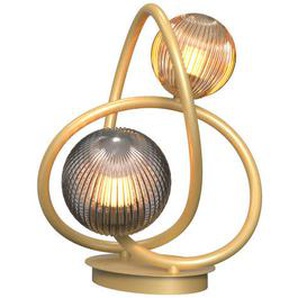 Wofi Led-Tischleuchte, Gold, Metall, Glas, 22x32x26 cm, RoHS, CE, Lampen & Leuchten, Innenbeleuchtung, Tischlampen