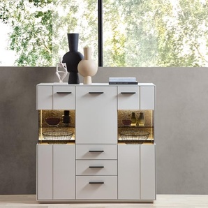Wohn-Concept Como Highboard Holzwerkstoff/Granit Steinfurnier