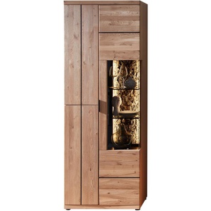 Wohn-Concept Donna Vitrine Wildeiche Massivholz Bianco/Echtkork