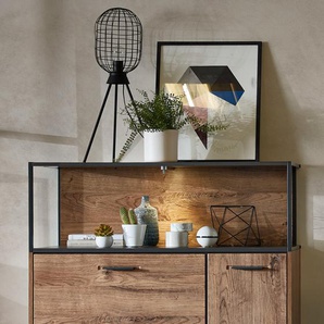Wohn-Concept Manhattan Highboard Holzwerkstoff/Metall Haveleiche