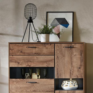 Wohn-Concept Manhattan Vitrine Holzwerkstoff/Metall Haveleiche