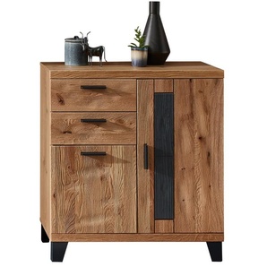 Wohn-Concept Persiko Schuhschrank Wildeiche Massivholz/Metall Old