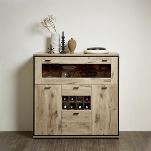 Wohn-Concept Ruben Highboard Holzwerkstoff/Metall Viking