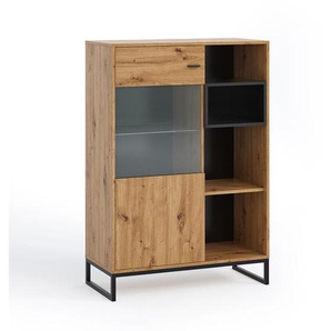 Wohn-/Esszimmer Highboard in Artisan Eiche Nb. OSTUNI-132, b/h/t ca. 90/130/40 cm