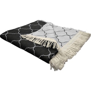 Wohndecke ADAM Indian Cortezada Wohndecken Gr. B/L: 145 cm x 190 cm, schwarz Baumwolldecken mit tollem Muster, Kuscheldecke
