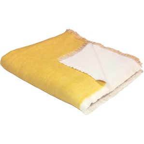Wohndecke ADAM Solo Wohndecken Gr. B/L: 150 cm x 210 cm, gelb (curry) Baumwolldecken GOTS zertifiziert - nachhaltig aus Bio-Baumwolle, Kuscheldecke