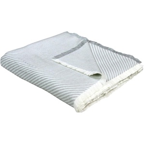 Wohndecke ADAM Stripes Wohndecken Gr. B/L: 150 cm x 210 cm, grau (hellgrau) Baumwolldecken