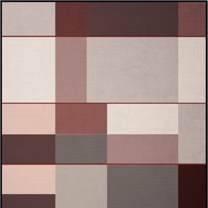Wohndecke BIEDERLACK Grid Wohndecken Gr. B/L: 180 cm x 220 cm, schwarz (schwarz, grau, rose) Baumwolldecken