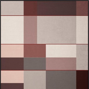 Wohndecke BIEDERLACK Grid Wohndecken Gr. B/L: 180 cm x 220 cm, schwarz (schwarz, grau, rose) Baumwolldecken Karo mit eleganter Farbkombination