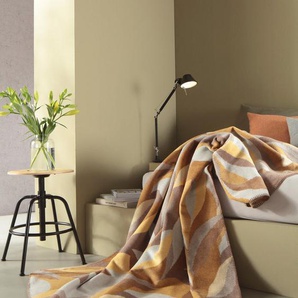 Wohndecke Bright Nature, Biederlack, mit floralem Blättermuster, mit Zierstich