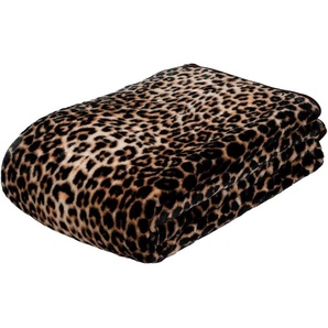 Wohndecke GÖZZE Leopard Wohndecken Gr. B/L: 150 cm x 200 cm, braun Kunstfaserdecken