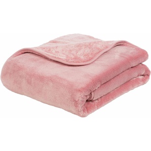 Wohndecke GÖZZE Premium Cashmere Feeling Wohndecken Gr. B/L: 220 cm x 240 cm, rosa (altrosa) Kunstfaserdecken
