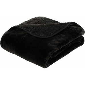 Wohndecke GÖZZE Premium Cashmere Feeling Wohndecken Gr. B/L: 220 cm x 240 cm, schwarz Kunstfaserdecken