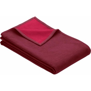 Wohndecke IBENA Cotton Pur Wohndecken Gr. B/L: 140 cm x 200 cm, rot (dunkelrot, rot) Baumwolldecken in trendigen Farben
