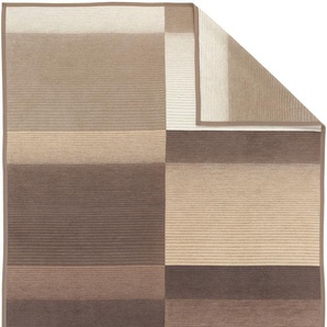 Wohndecke IBENA Sorrento Jacquard Wohndecken Gr. B/L: 150 cm x 200 cm, beige (beige, braun) Baumwolldecken sanfter Farbverlauf, Kuscheldecke