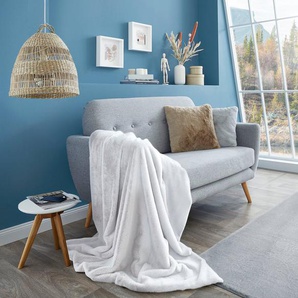 Wohndecke Novara, Sofadecke 130x180 cm, LUXOR living, Kunstfell, Kaninchenfell-Haptik, besonders weich, waschbar