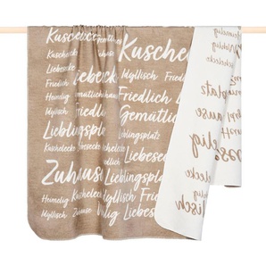 Wohndecke PAD SNUG Wohndecken Gr. B/L: 150 cm x 200 cm, grau (taupe) Decken Made in Europe