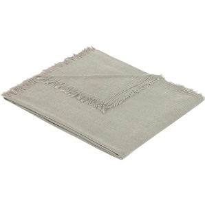 Wohndecke S.OLIVER Chenille Decke mit Fransen s.Oliver Wohndecken Gr. B/L: 150 cm x 200 cm, grau (dunkelgrau) Baumwolldecken
