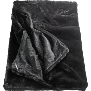 Wohndecke SPORTALM KITZBÜHEL Moscow Mule Fur Wohndecken Gr. B/L: 130 cm x 170 cm, schwarz (schwarz, black, anthrazit) Kunstfaserdecken