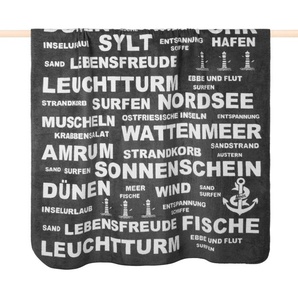 Wohndecke TYPO NORDSEE, PAD, Made in Europe, Kuscheldecke