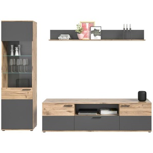 Wohnkombination  Monsano ¦ grau ¦ Maße (cm): B: 266 H: 200