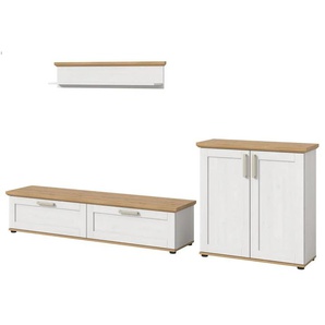 Wohnkombination - holzfarben - Materialmix - 260 cm - 151 cm | Möbel Kraft
