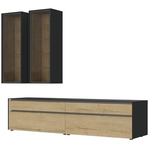Wohnkombination Metro Line - schwarz - Materialmix - 290 cm - 207 cm - cm 60,0 | Möbel Kraft