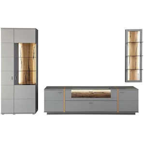 Wohnkombination Sella - grau - Materialmix - 326 cm - 207 cm - cm 50,0 | Möbel Kraft