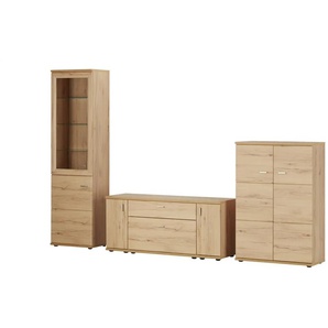 Wohnkombination Vineta - holzfarben - Materialmix - 300 cm - 216 cm - cm 45,0 | Möbel Kraft