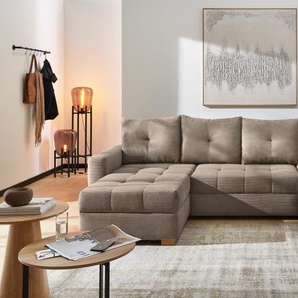 Wohnlandschaft Abby, taupe, inkl. Funktionen