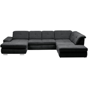 Lounge Collection Wohnlandschaft Flachgewebe Affair ¦ schwarz ¦ Maße (cm): B: 371 H: 100 T: 260.0