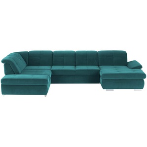 Lounge Collection Wohnlandschaft Mikrofaser Affair ¦ türkis/petrol ¦ Maße (cm): B: 371 H: 100 T: 260.0