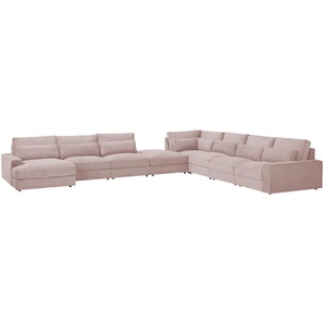 Wohnlandschaft  Branna ¦ rosa/pink ¦ Maße (cm): B: 502 H: 89 T: 412.0
