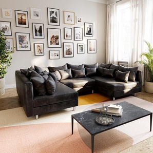 Wohnlandschaft Clovis Anthrazit Antik Optik Modulsofa, Design Wohnlandschaften, Couch Loft, Modulsofa, modular