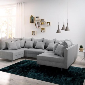 Wohnlandschaft Clovis Grau Flachgewebe Modulsofa, Design Wohnlandschaften, Couch Loft, Modulsofa, modular