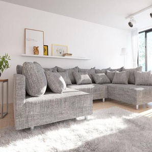 Wohnlandschaft Clovis Hellgrau Strukturstoff Modulsofa, Design Wohnlandschaften, Couch Loft, Modulsofa, modular