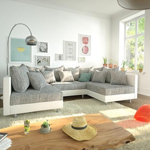 Wohnlandschaft Clovis Weiss Hellgrau Modulares Sofa, Design Wohnlandschaften, Couch Loft, Modulsofa, modular