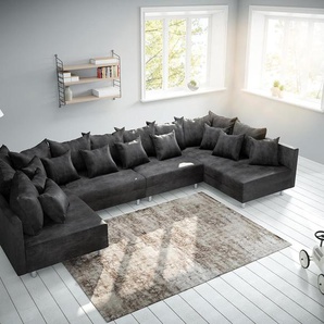Wohnlandschaft Clovis XL Anthrazit Antik Optik Modulsofa, Design Wohnlandschaften, Couch Loft, Modulsofa, modular