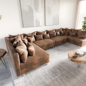 Wohnlandschaft Clovis XL Braun Antik Optik Modulsofa, Design Wohnlandschaften, Couch Loft, Modulsofa, modular
