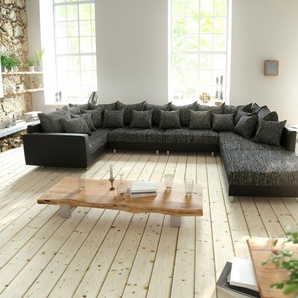 Wohnlandschaft Clovis XL Schwarz Hocker Armlehne Modulsofa, Design Wohnlandschaften, Couch Loft, Modulsofa, modular