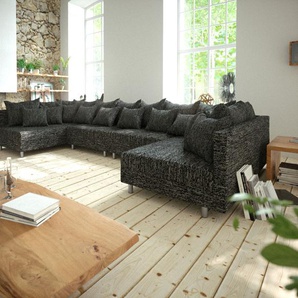 Wohnlandschaft Clovis XL Schwarz Modulsofa Strukturstoff, Design Wohnlandschaften, Couch Loft, Modulsofa, modular