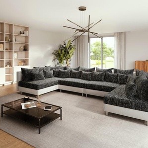 Wohnlandschaft Clovis XL Weiss Schwarz modular, Design Wohnlandschaften, Couch Loft, Modulsofa, modular